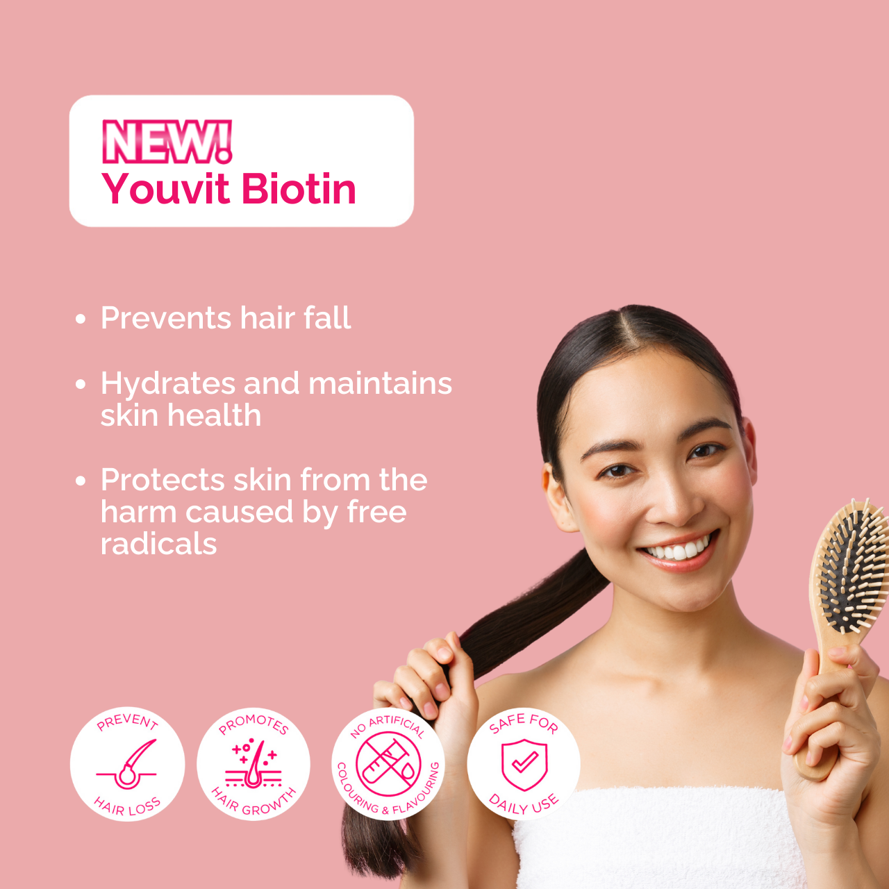 Youvit Biotin for Stronger Hair Bundle 30 Days (Save 7%)
